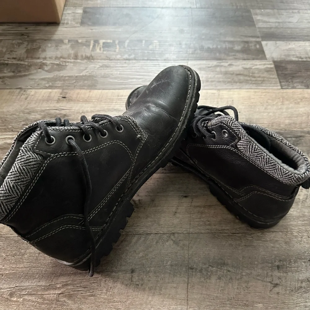 Steve Madden Men’s Size 10 Black Leather Lace Up Neptoon Combat Boots - Picture 2 of 6